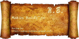 Makis Balázs névjegykártya