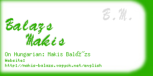 balazs makis business card